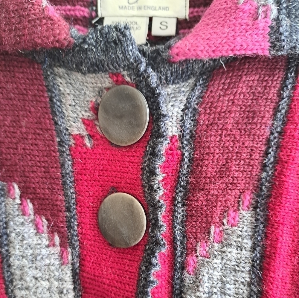 VTG CHESSY LEWIS knit cardigan sweater Wool blend COTTAGE CORE coastal BOHO S - Picture 4 of 7